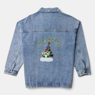 Vrolijk en magisch kerstfeest met een draak twist denim jacket