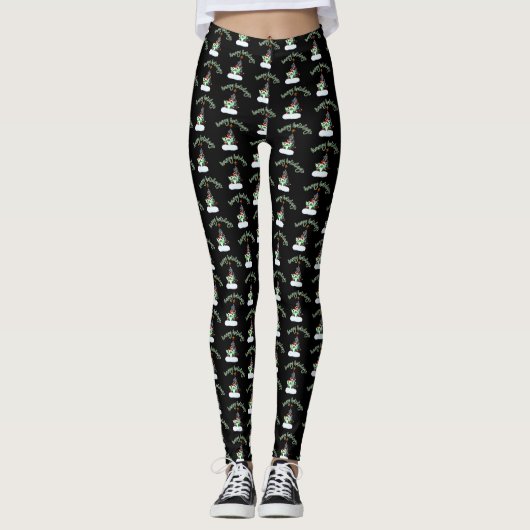 Vrolijk en magisch kerstfeest met een draak twist leggings (Voorkant)