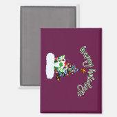 Vrolijk en magisch kerstfeest met een draak twist magneet (Voorkant / Achterkant)