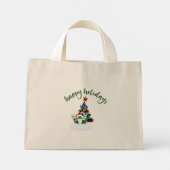 Vrolijk en magisch kerstfeest met een draak twist mini tote bag (Achterkant)