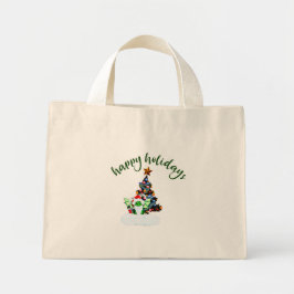 Vrolijk en magisch kerstfeest met een draak twist mini tote bag