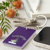 Vrolijk en magisch kerstfeest met een draak twist sleutelhanger (Voorkant Rechts)