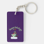 Vrolijk en magisch kerstfeest met een draak twist sleutelhanger (achterkant)