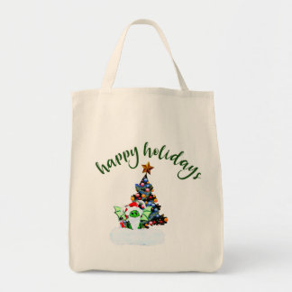 Vrolijk en magisch kerstfeest met een draak twist tote bag