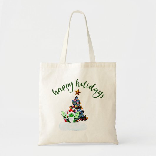 Vrolijk en magisch kerstfeest met een draak twist tote bag (Voorkant)