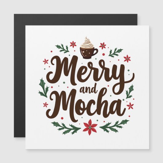 Vrolijk en Mocha Drink Kerstkoffie Xmas (Voorkant / Achterkant)