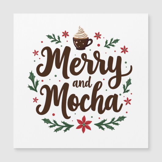 Vrolijk en Mocha Drink Kerstkoffie Xmas (Voorkant)