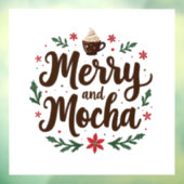 Vrolijk en Mocha Drink Kerstkoffie Xmas Raamsticker (Vel 3)