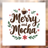 Vrolijk en Mocha Drink Kerstkoffie Xmas Raamsticker (Vel 2)