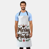 Vrolijk en Mocha Drink Kerstkoffie Xmas Schort (Gedragen)