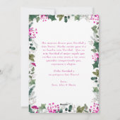 Vrolijk en roze foto Feliz Navidad Kaart (Achterkant)