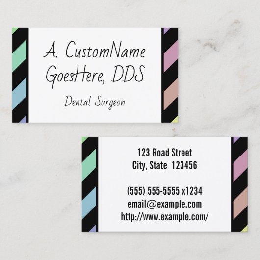 Vrolijk en speels Tandchirurg Visitekaartje (Voorkant / Achterkant)