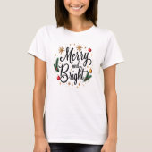 Vrolijk en stralend Elegant Kerstfeest T-shirt (Voorkant)