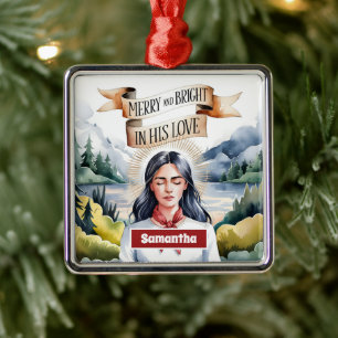 Vrolijk en stralend in zijn Ornament van liefde