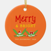 Vrolijk en stralend Schattige kerstfeest Keramisch Ornament (Voorkant)