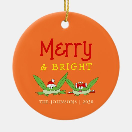 Vrolijk en stralend Schattige kerstfeest Keramisch Ornament (Voorkant)