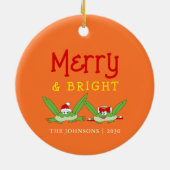 Vrolijk en stralend Schattige kerstfeest Keramisch Ornament (Achterkant)