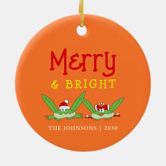 Vrolijk en stralend Schattige kerstfeest Keramisch Ornament (Achterkant)