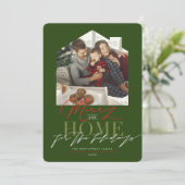 Vrolijk en thuis voor de Feestdagen typografie fot Feestdagenkaart (Staand voorkant)