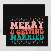 Vrolijk en trouwen paar kerst groovy kaart (Voorkant / Achterkant)