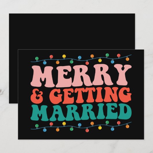 Vrolijk en trouwen paar kerst groovy kaart (Voorkant / Achterkant)