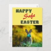 Vrolijk en veilig Pasen | Cute Funny Rabbit met Ma Feestdagenkaart (Voorkant / Achterkant)