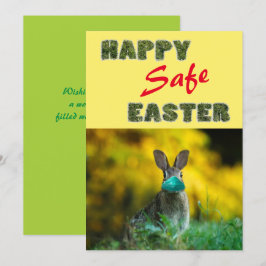 Vrolijk en veilig Pasen | Cute Funny Rabbit met Ma Feestdagenkaart