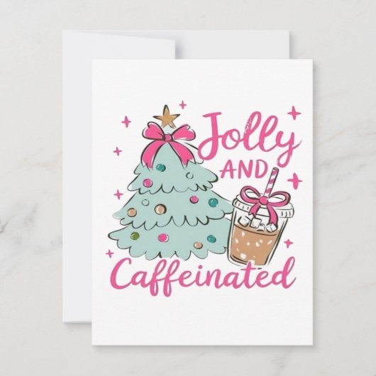 Vrolijk en vol cafeïne feestdagenkaart (Voorkant)