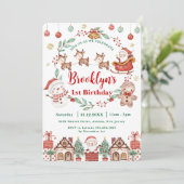 Vrolijk en vrolijk Kerstfeest Santa Snowman Kaart (Staand voorkant)