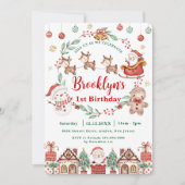 Vrolijk en vrolijk Kerstfeest Santa Snowman Kaart (Voorkant)