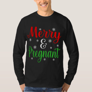 Vrolijk en zwanger Grappig Kerstmis Santa Elf Gnom T-shirt