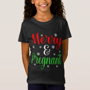 Vrolijk en zwanger Grappig Kerstmis Santa Elf Gnom T-shirt