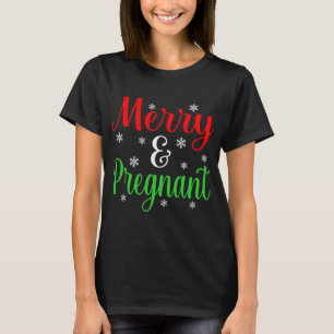 Vrolijk en zwanger Grappig Kerstmis Santa Elf Gnom T-shirt