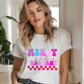 Vrolijk en zwanger Groovy Modern Kerstmis Tri-Blend Shirt