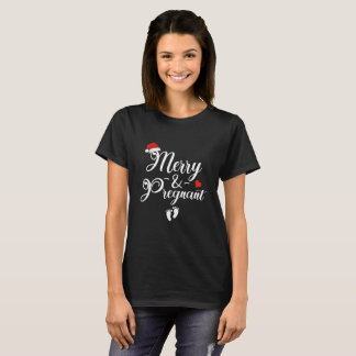 Vrolijk en zwanger kerst T-shirt