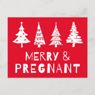 Vrolijk en zwanger met Kerstmis Briefkaart