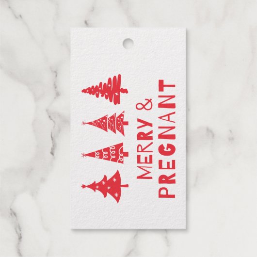 Vrolijk en zwanger met Kerstmis Cadeaulabels (Achterkant)