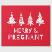Vrolijk en zwanger met Kerstmis Cadeaupapier (Vlak)