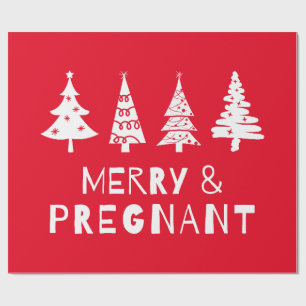 Vrolijk en zwanger met Kerstmis Cadeaupapier