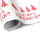 Vrolijk en zwanger met Kerstmis Cadeaupapier (Rol Hoek)