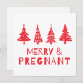 Vrolijk en zwanger met Kerstmis Feestdagenkaart (Voorkant / Achterkant)
