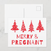 Vrolijk en zwanger met Kerstmis Feestdagenkaart (Voorkant / Achterkant)