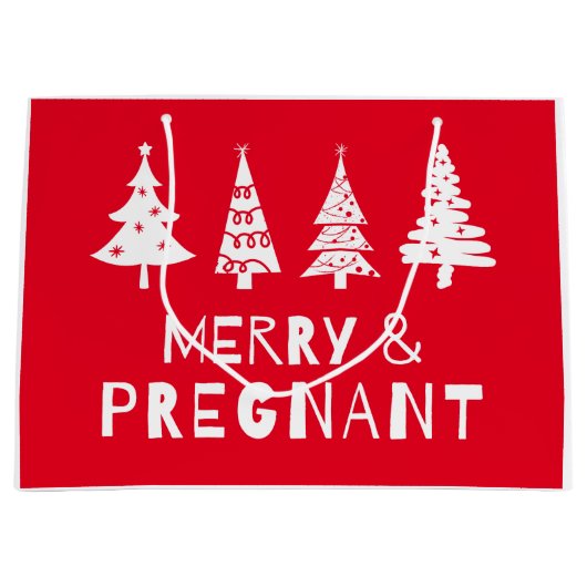 Vrolijk en zwanger met Kerstmis Groot Cadeauzakje (Voorkant)