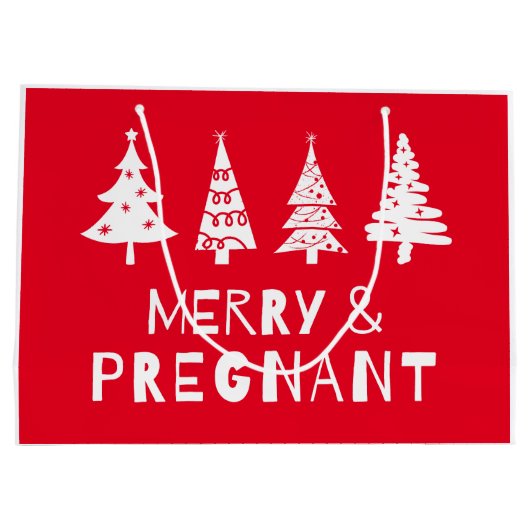 Vrolijk en zwanger met Kerstmis Groot Cadeauzakje (Achterkant)