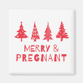 Vrolijk en zwanger met Kerstmis Magneet (Voorkant)