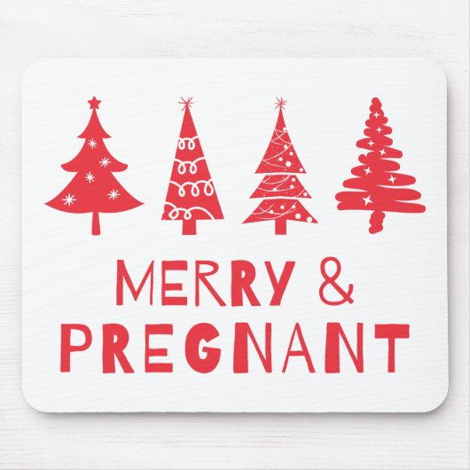 Vrolijk en zwanger met Kerstmis Muismat (Voorkant)