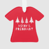 Vrolijk en zwanger met Kerstmis Ornament (achterkant)