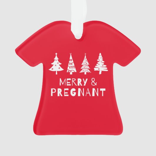 Vrolijk en zwanger met Kerstmis Ornament (voorkant)
