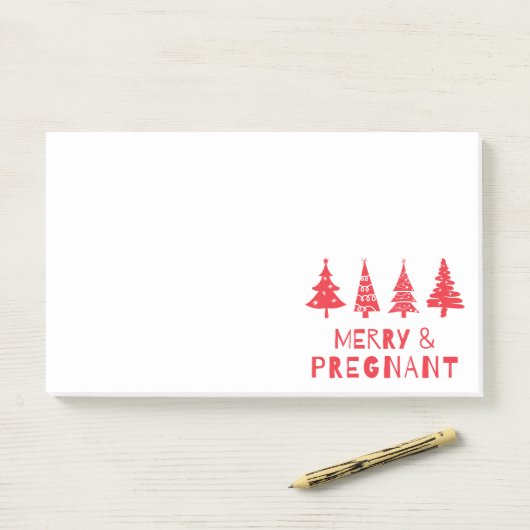 Vrolijk en zwanger met Kerstmis Post-it® Notes (Op bureau)