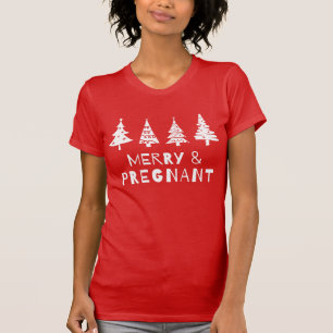 Vrolijk en zwanger met Kerstmis T-shirt